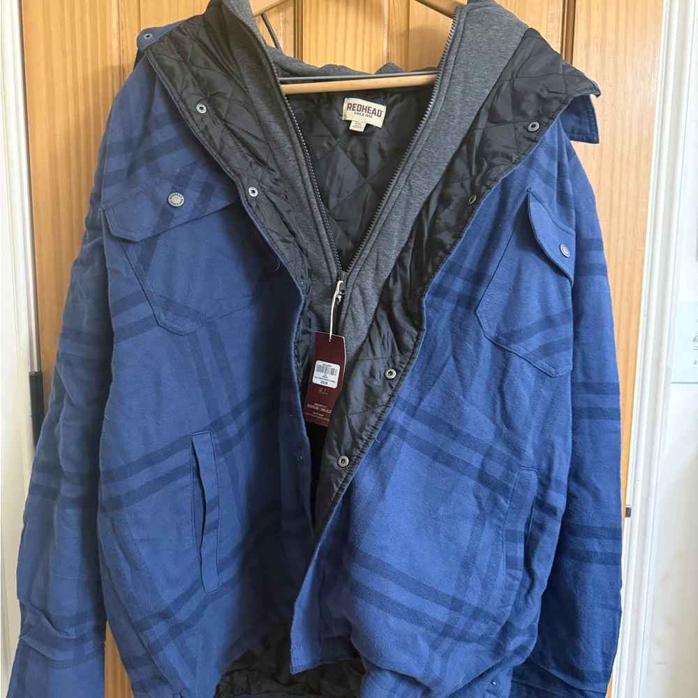 RedHead Black Quilted-Lined Jacket with Gray Hood Trim